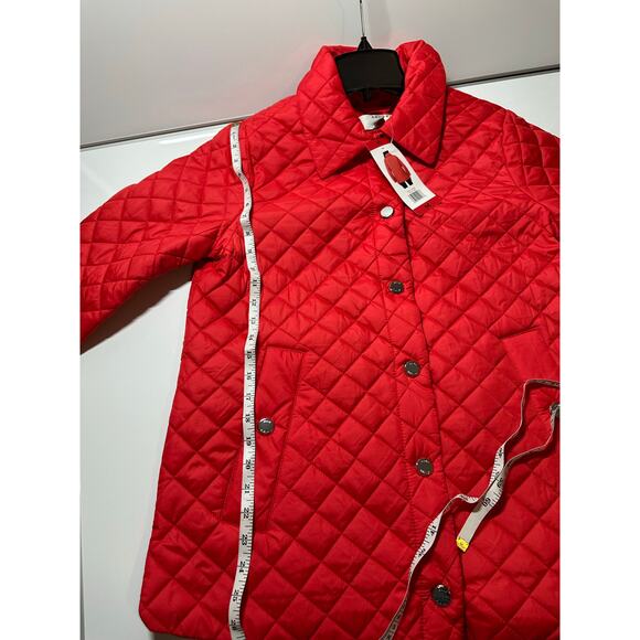 New NWT Ann Klein Women M Medium Red Lightweight Puffer jacket coat - Picture 8 of 10
